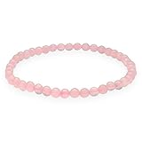 Lebensquelle Plus Mini Kugelarmband | 4mm | Hochwertiges Edelsteinarmband (Rosenquarz)