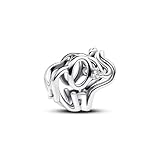 PANDORA Moments Offen gearbeitetes Elefanten Charm aus Sterling Silber mit Zirkonia, Kompatibel Moments Armbändern, 793345C01