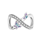 GOUWO Schmetterling Unendlichkeitssymbol 925 Silber Charms für Armbänder und Halsketten Passend für Pandora Armbänder Geburtstag Halloween Muttertag Valentinstag Geschenke für Frauen Mutter Tochter
