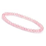 Unique Gems Perlenarmband Edelstein Damen Armband echter Rosenquarz Ø 4mm Chakra Perlen Buddha Schutzarmband