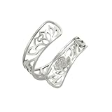 Dreamtimes Lotus Blume Ringe für Frauen Encouragement Lotus Blume verstellbaren Ring Vintage Edelstahl Schmuck Buddha Yoga Ring Hochzeit Band Ring (Silber)