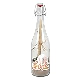 Herz & Heim® Flaschenpost mit personalisiertem Etikett und Füllung/Geschenkidee für viele Gelegenheiten Love & Leuchtturm