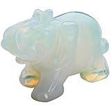 Nupuyai Elefant Figur Edelstein Kristall Glückselefant Heilstein Glücksbringer Elefantenfigur Reiki Fengshui Deko