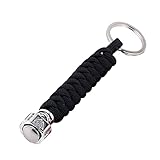 PLABBDPL Schlüsselanhänger mit antikem Wikinger,Thor Mjolnir Anhänger und Metallring,für Bergsteigen,KFZ-Schlüssel, im Vintage-Stil, für Herren, Leder, mehrfarbig(Schwarz)