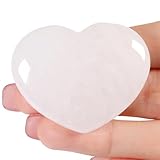 AWARDSEN 45 mm Groß Bergkristall Herz Kristalle Edelsteine Geschenke für Frauen, White Nature Gemstone Große Reiki Edelsteine für Wiccan Supplies