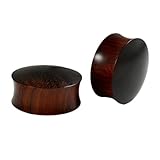 Calefee Plug 10mm Holz, Ohr Tunnel Double Flared mit Rote Kuppelform, Piercing Schmuck Ohr Expander für Damen 2er Set