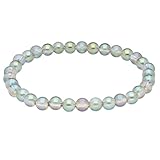 Lebensquelle Plus Angel Aura Bergkristall | Kugelarmband 6mm Perlen | Naturschmuck Edelstein Armband 19cm