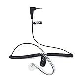 HYS Ohrhörer Schallschlauch - 3,5mm Klinke - One Ear - Listen Only Kopfhörer mit symmetrischer Armatur - Kopfhörer Headset für Funkgeräte Lautsprechermikrofonen (Schwarz)