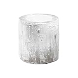 NKlaus Selenit Teelichthalter 11 cm – Handgefertigter Naturstein Kerzenhalter für stimmungsvolles Licht, spirituelle Deko für Meditation, Reiki & energetische Reinigung