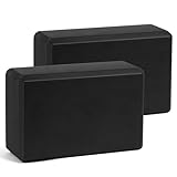 flintronic Yoga Block, Erwachsene Yogablock im 2er Set, Hochdichter Eva-Schaum, umweltfreundlich und leicht, Hartschaum, rutschfest, Ideal für Pilates, Pilates, Meditation (Schwarz)