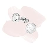 Laimons Damen Ohrstecker Edelstahl Spirale – Hochglanz, 7 mm x 7 mm, modischer Ohrschmuck, inkl. Geschenkverpackung