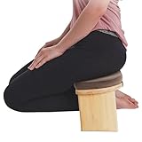 QUIOTUIR Meditationshocker Bambus Klappbare Meditationsbank mit Meditationskissen Kniende Meditationsbank als Yogabank, Gebetsbank
