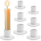 L&W Luck 6 Stück Kerzenhalter für Stabkerzen,Retro Candlelight Dinner Kerzenhaltern für Party, Hochzeit, Jubiläum,Wohn und Schlafzimmerdekoration (Weiß)