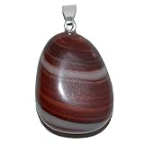 Edelsteinartikel Echter Heilstein Schmuckanhänger für Damen und Herren | Dolomit Steinanhänger Silber 925 für eine Kette | Charm