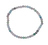 Taddart Minerals – Buntes Armband aus dem natürlichen Edelstein Morganit Beryll mit 4 mm Kugeln auf elastischem Nylonfaden aufgezogen – handgefertigt