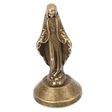HOMOCONO Marienstatuen Aus Messing Religiöses Dekor Klein Für Auto Büro Zuhause Katholisch Sammlerstück Tischfigur