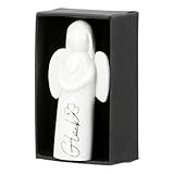 Figur, Engel,Schutzengel Imriel, Spruch, Kunstharz, weiß, GLÜCK L. 3 cm, B. 5 cm, H. 8 cm