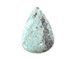 Larimar Cabochon, natürlicher dominikanischer Larimar-Edelstein, Birnenform 29x19x4mm, 18 Karat SC-3066, 29x19x4mm, Edelstein, Larimar