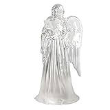 hellum LED Engel Figur mit Buch, Engel mit Farbwechsel, Dekoration bunt beleuchtet, Batterie (3X AAA Nicht inkl) Weihnachten Dekoration, Weihnachtsengel Figuren, Tischdekoration Weihnachten 567120