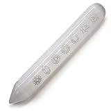 Großer, gravierter natürlicher Selenit-Edelsteinstab für Reiki, Feng Shui, Kristallheilung, Meditation, Reinigung und weiße Magie-Rituale