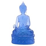 RUANI Buddha-Statue der Tibetischen Medizin, durchscheinende Harz-Buddha-Skulptur, Meditationsdekoration, spirituelle Sammlerstück-Dekoration - Blau