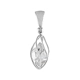 Starborn Herkimer Diamant-Quarz Natur Anhänger 925 Sterling Silber