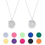 Hobbspring 2 Stück Aroma Diffusor Halskette 61.5cm Edelstahl Diffusor Öl Anhänger Halskette Mit Austauschbaren Parfüm Pads Lotus Schwebende Aroma Diffusion Halsketten Für Frauen Damen Geschenk