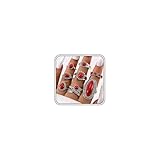 BelleFlair Westlicher Türkis Ringe Set Damen Vintage, Boho Schmuck Für Frauen, Western Cowboy Cowgirl Zubehör, Bohemian Indianer Schmuck Set Für Country Konzert Outfits(Rot)