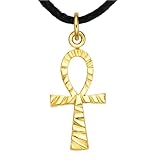 Ankh Schutzamulett Anhänger 925 Silber Vergoldet – Handgefertigtes ägyptisches Kreuz für Leben, Glück und Schutz – Unisex Schmuck Geschenk für Unsterblichkeit (Silber Vergoldet, Ankh)