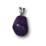 Sugilith Trommelstein, Anhänger 925 Silber, Naturstein aus Südafrika (L-146)