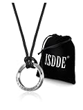 JSDDE Wikinger Rune Kette für Herren Damen, Mobius Anhänger Halskette Punk PU Lederkette, Männer Herren Kette, Wikinger Schmuck für Geburtstag Valentinstag