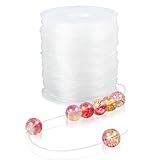 AiQInu 120m Elastische Schmuckfaden, Transparente Perlen Faden, 0.7 mm Unsichtbare Nylonschnur, für DIY Handwerk Schmuckherstellung Halsketten