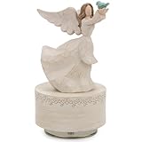 Engel Spieluhr Skulptur Handgemalte Musikfigur Geburtstagsfeier Musikalisches Geschenk Heimbüro Studio Dekoration