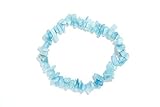 Taddart Minerals - Blaues Splitter Armband aus dem natürlichen Edelstein Aquamarin auf elastischem Nylonfaden aufgezogen - handgefertigt