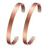 MagEnergy Kupfer-Armband für Männer und Frauen 99,9% reines Kupfer Armreif 6,8' einstellbar mit 8 Magneten (Kupfer 2)