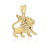 NKlaus Kettenanhänger kleiner Löwe Sternzeichen 333 Gelb Gold 15,8mm Zodiak Horoskop 8662