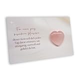 Milaboo® Rosenquarz Herz auf Geschenkkarte – EIN liebevolles Geschenk für besondere Menschen (Herzstein Rosenquarz)