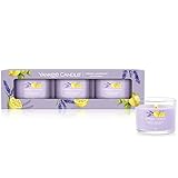 Yankee Candle Duftkerzen-Geschenkset | Votivkerzen mit Lemon Lavender | Soja-Wachs-Mix | 3 Teile