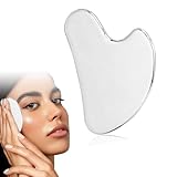 Gua Sha Edelstahl,Gua Sha Stein,Gesichtsmassage Klein,Gua Sha Stein Gesichtswerkzeug, Guasha Scraping Massage Tool,Gua Sha Metall Schaber,für Gesicht, Augen, Hals, Körper, Face Lifting