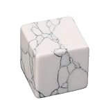 Weiße Howlith-Heilkristallsteine, 0,78 x 0,78 Zoll, quadratisch, Reiki-Heilsteine, echte natürliche, getrommelte, polierte Steine für Energie-Hexerei-Therapie-Meditation
