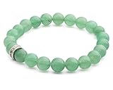 LAVISA Edelstein Armband - Echte Naturstein Perlen | Kristalle, Heilsteine | Onesize Unisex (Grüner Aventurin 8mm)