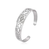 Dreamtimes Witch Knot Armband für Frauen Edelstahl einstellbar offen Manschette Armreif keltischen quaternären Wiccan Hexen Knoten Armband Witchcraft Amulett Schmuck für Männer