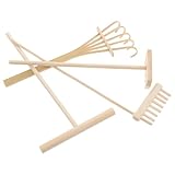 GALPADA 4 STÜCKE Teiliges Mini Zen Garten Set mit Kleinen Sandrechen für Schreibtisch und Tischdeko Elegantes Trockenlandschaft Design Handliche Gartengeräte für Home Office und