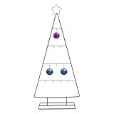 Metall Tannenbaum schwarz mit 10 Haken - 78 cm - Deko Ständer für Zierschmuck mit Stern Spitze - Weihnachtsbaum Christbaum Aufsteller zum selbst Dekorieren mit Kugeln Baumschmuck