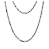 Lunara Atelier Titan Halskette, Box Kette 3 mm, 100% reines Titan, für empfindliche Haut, hypoallergen, schlicht und zeitlos (18'' ~ 45,5 cm)