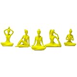 Alacritua Yoga Pose Statue, Meditation Yoga Pose Statue Dekor, 4 Stück Set Figur Statue Sammlungen Handwerk Geschenk Haus Zen Garten Dekor, Yoga-Figuren, Mädchen, Keramik, Meditation