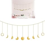 FLOTRUTE Mond Girlande Mond Phase Wandbehang Aesthetic Room Decor Boho hängende Ornamente für Schlafzimmer Hochzeit Home Office Kinderzimmer Wohnheim