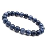 Unique Gems Damen Perlenarmband Wassersaphir Iolith – 8mm Naturstein Chakra Armband elastisch – Handgefertigtes Heilstein & Energiearmband Made in Germany