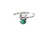 Malachit-Ring, versilberter Ring, handgefertigter Ring, Damenring, Schmuck (Größe 1,50 USA) DR-2665, Edelstein, Malachit
