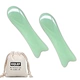 EQLEF® 2 Stück Natürliche Jade Guasha Dichtungen in Fischform Guasha Scapper